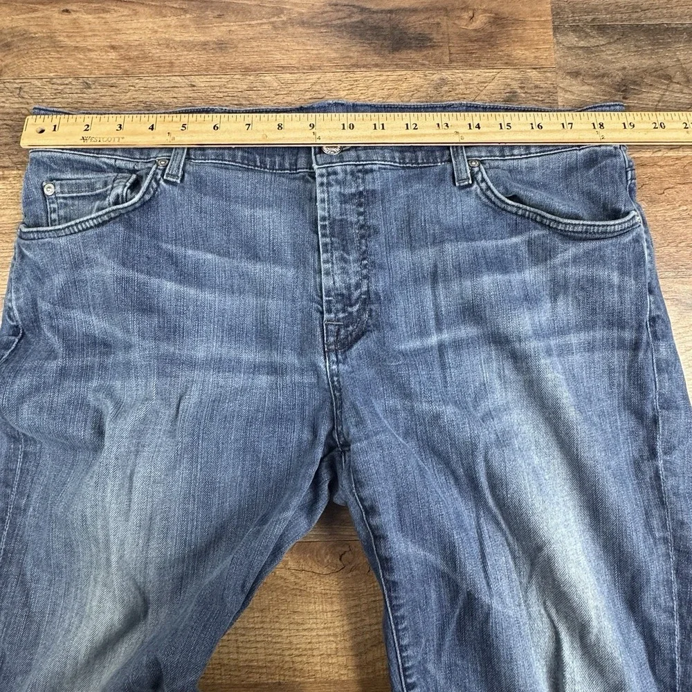 7 For All Mankind Bootcut Jeans Mens 40x34 Blue Whiskering Denim Casual
